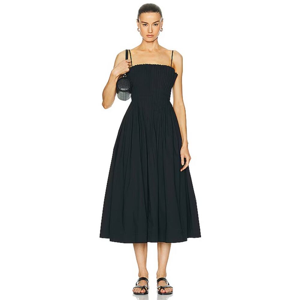 STAUD Black Strapless Midi Dress - Picture 2 of 12